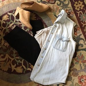 Vintage 80s Bleached Denim Vest